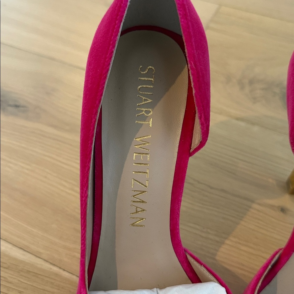 Stuart Weitzman Fuchsia Suede Heels - Picture 2 of 7
